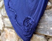Spiral Dance Soft-Waist Skirt in Navy, Large, 100% organic jersey knit cotton