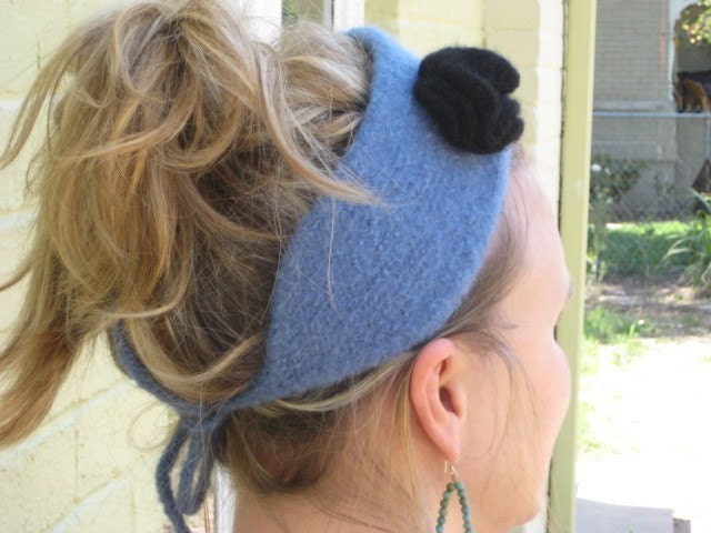 Knit Felted Headband AND Flower Pattern PDF - Kiwi and Company's Sweet Pea Knit Headband - EASY
