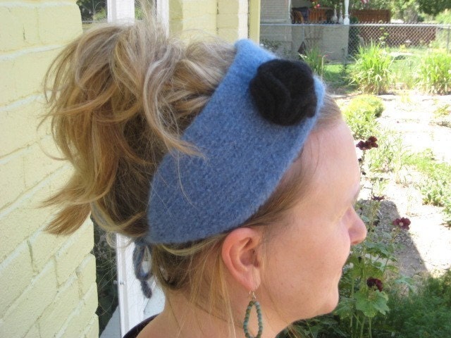 Knit Felted Headband AND Flower Pattern PDF - Kiwi and Company's Sweet Pea Knit Headband - EASY