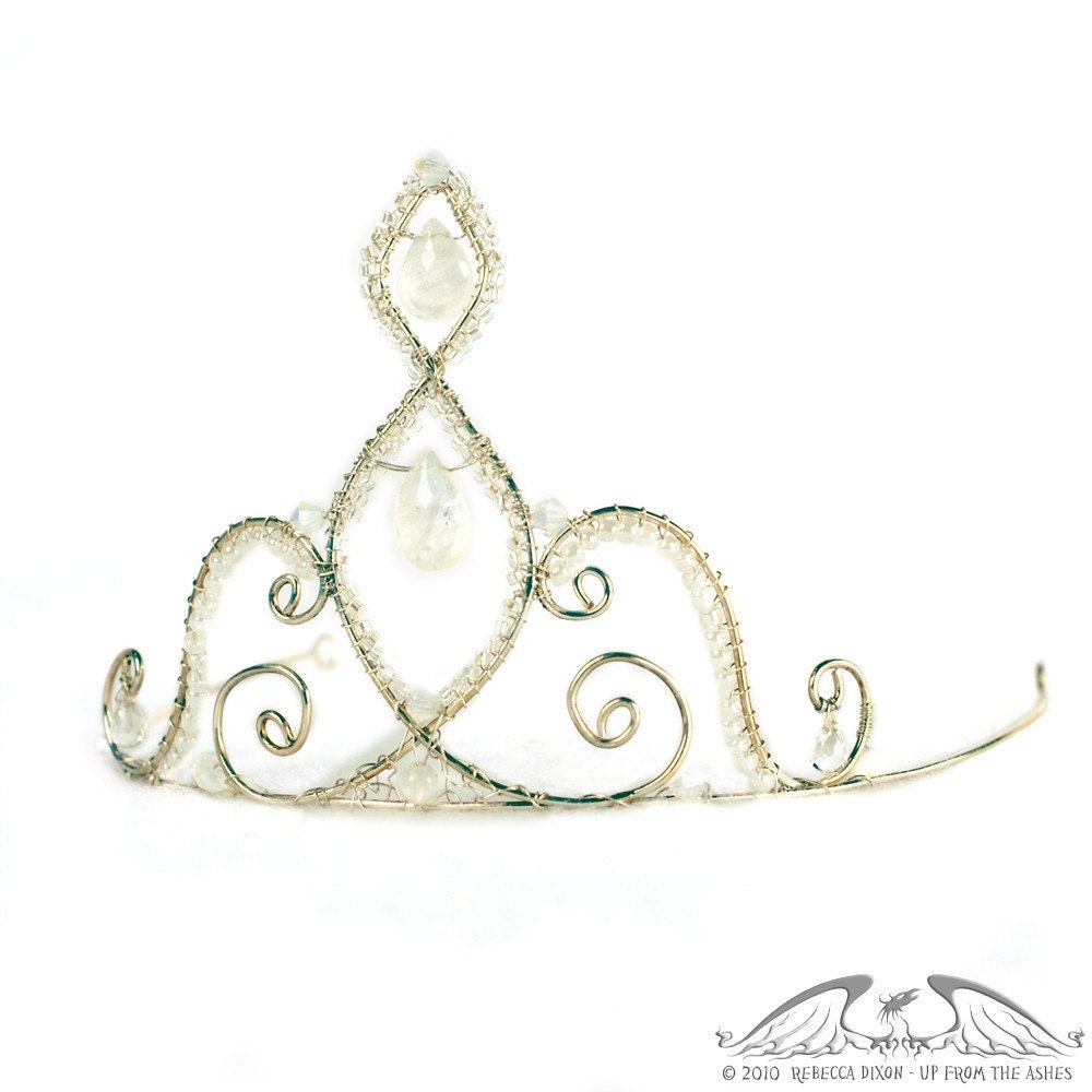 LIQUIDATION SALE Argentum Silver and Rainbow Moonstone Bridal Tiara