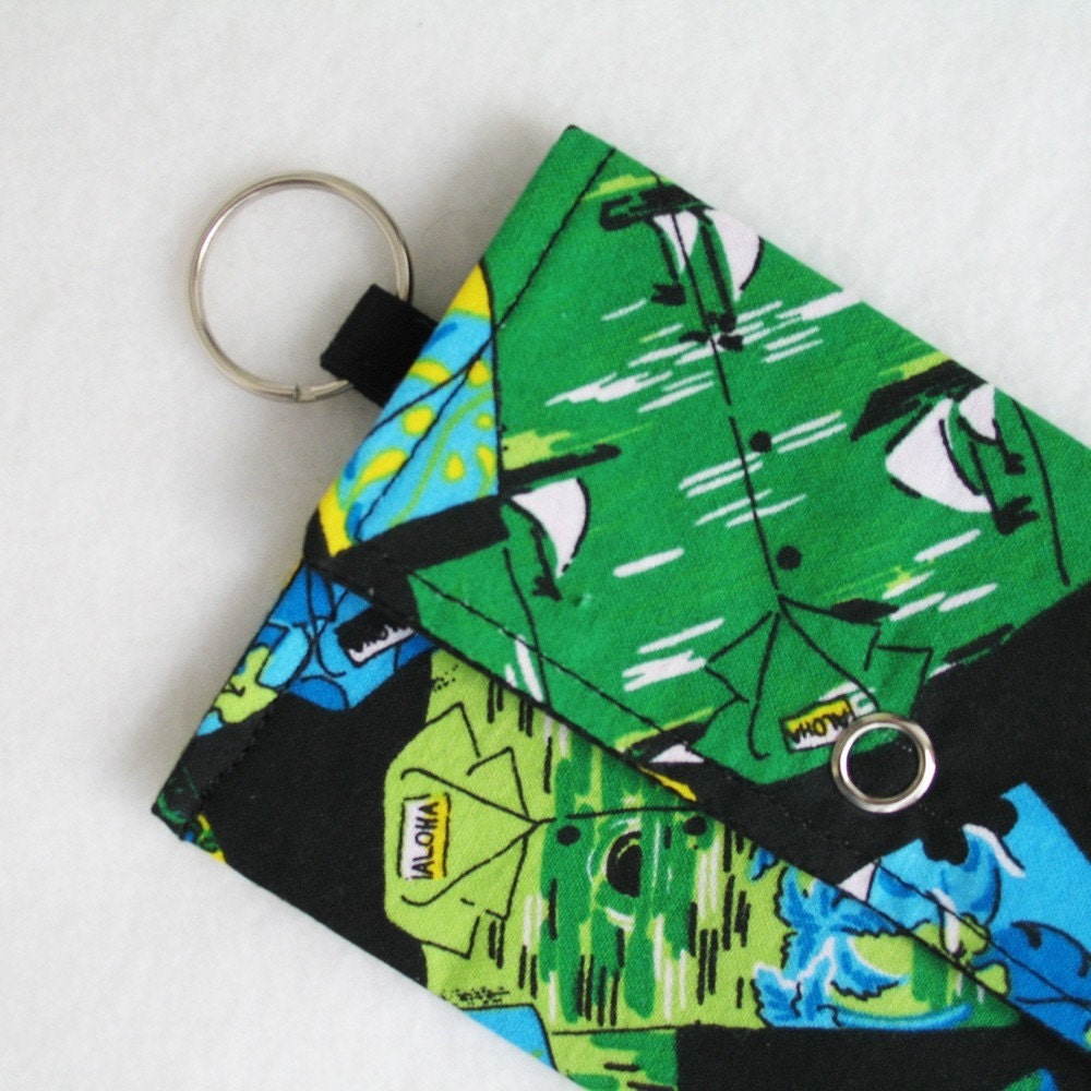 Mini One-Snap Wallet - Tropical Shirts