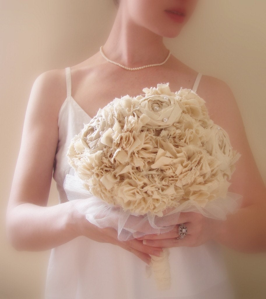 Fabric Wedding Bouquet - Weddings, Bouquet, Vintage Wedding