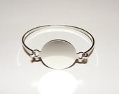 Bracelet Blanks - Silver Color 1 Inch Round Hinge Top Cuff Bangle Bracelet Blank Base - MEDIUM-LARGE Size