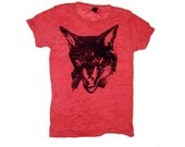 LOYALTY and BLOOD - Womens Fierce Kitty Tee on Cherry Red