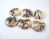 Six Fridge Magnets / Sepia Horses No. 2 / works with Magnabilities 1121