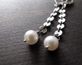 modern pearl dangle earrings