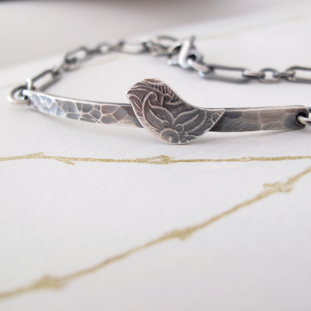 Bird Id Bracelet - petite bird crafted in sterling silver