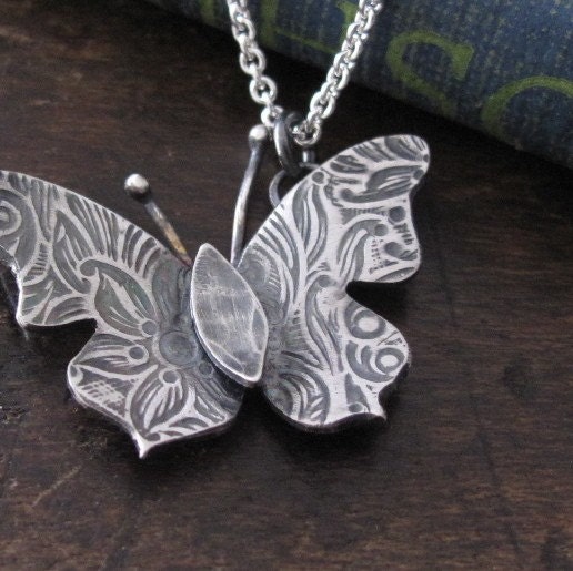 Sterling Silver Butterfly necklace - spring mother's day