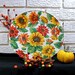 Reserved for Linda - Sunflower Decoupage Decorated Glass Plate