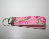 Rolls Royce Cute Snails  Key Fob Keychain Wristlet made with Lilly Pulitzer fabric