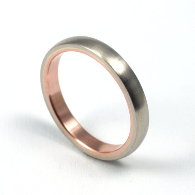 Womens Wedding Band - White & Rose