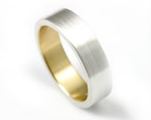 Brushed Men's Ring - Silver and Gold
