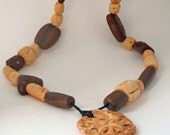 Faux bone and wooden necklace
