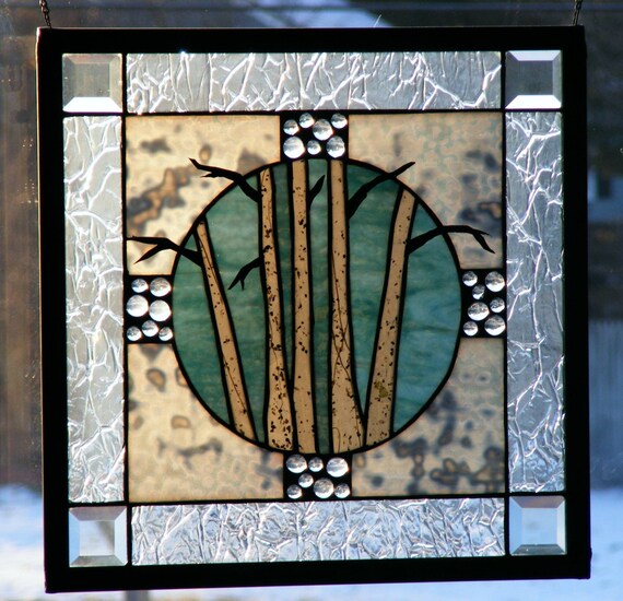 Tranquility A Stand of Birch Trees Stained Glass by ameliasart
