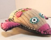 Folkart Fish Sculpture Pin Cushion-Wool Sweater Recycle - STEVE