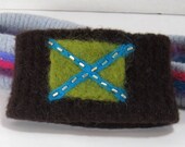 Recycle Wool and Needle Felt Bracelet Cuff - Wide, Brown and Lovely