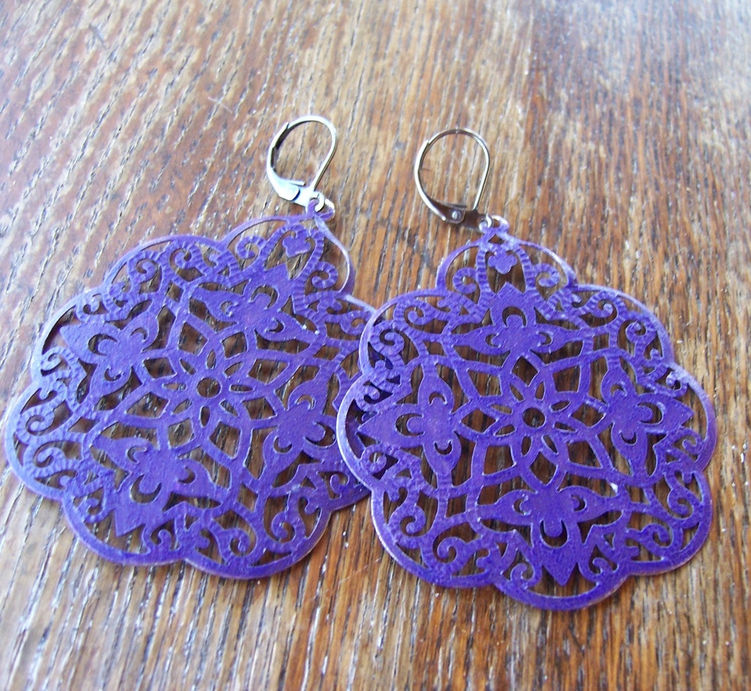 Purple Filigree Earrings
