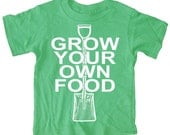 NEW - Grow Your Own Food Gardening Kid's T-Shirt Boy's Kelly Green Tee Baby, Toddler or Youth