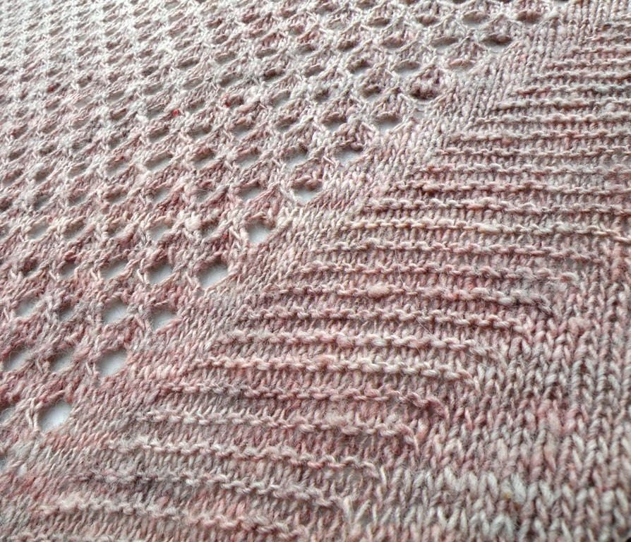Beaded Fringe Dusty Rose Lace Shawl - Couture