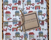 Organic Fox in the Hen House Pair of Reversible Cloth Lunch Napkins
