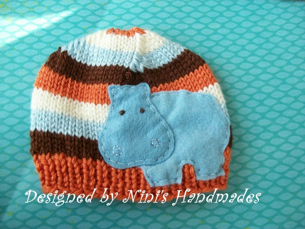 HIPPO Baby Beanie, toddler hat, kids hat, zoo animal, animal hat, childrens hippo hat, childrens clothing, gift