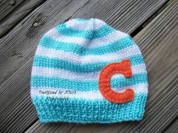 CUSTOMIZED Initial Hat- Childrens and Baby  Beanie -You choose combo and letter and size Below-- Read below for possible Ready To Ship items
