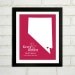 Personalized Wedding Gift  : Custom Wedding location Map - Las Vegas, Nevada - Any location Available - Destination Wedding