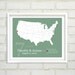 Personalized Wedding Art Print - Custom Life History by Location City, State USA - 8x10 : City Love - Cross Country