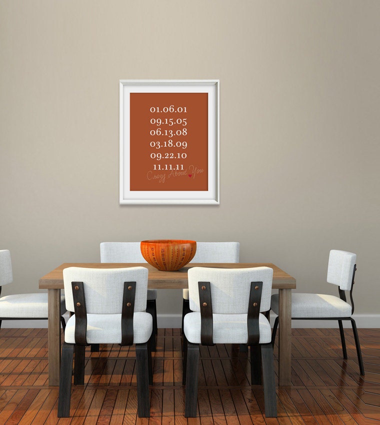 Father's Day - Special Dates - Near and Dear Custom Family or Children Birth Dates - 8x10 / Choose your color - List kids birthdays