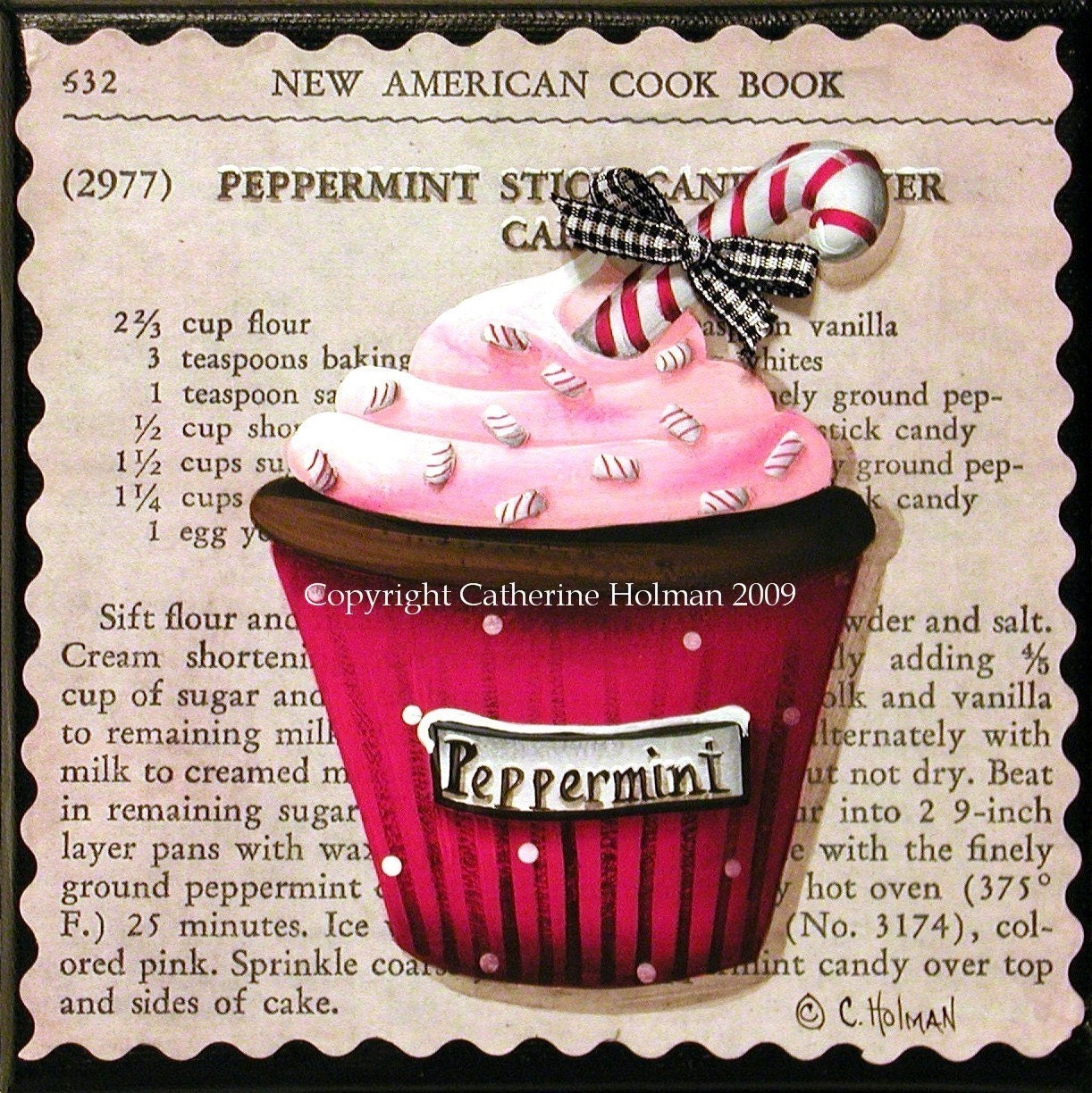 Christmas Cupcake Print Peppermint Stick
