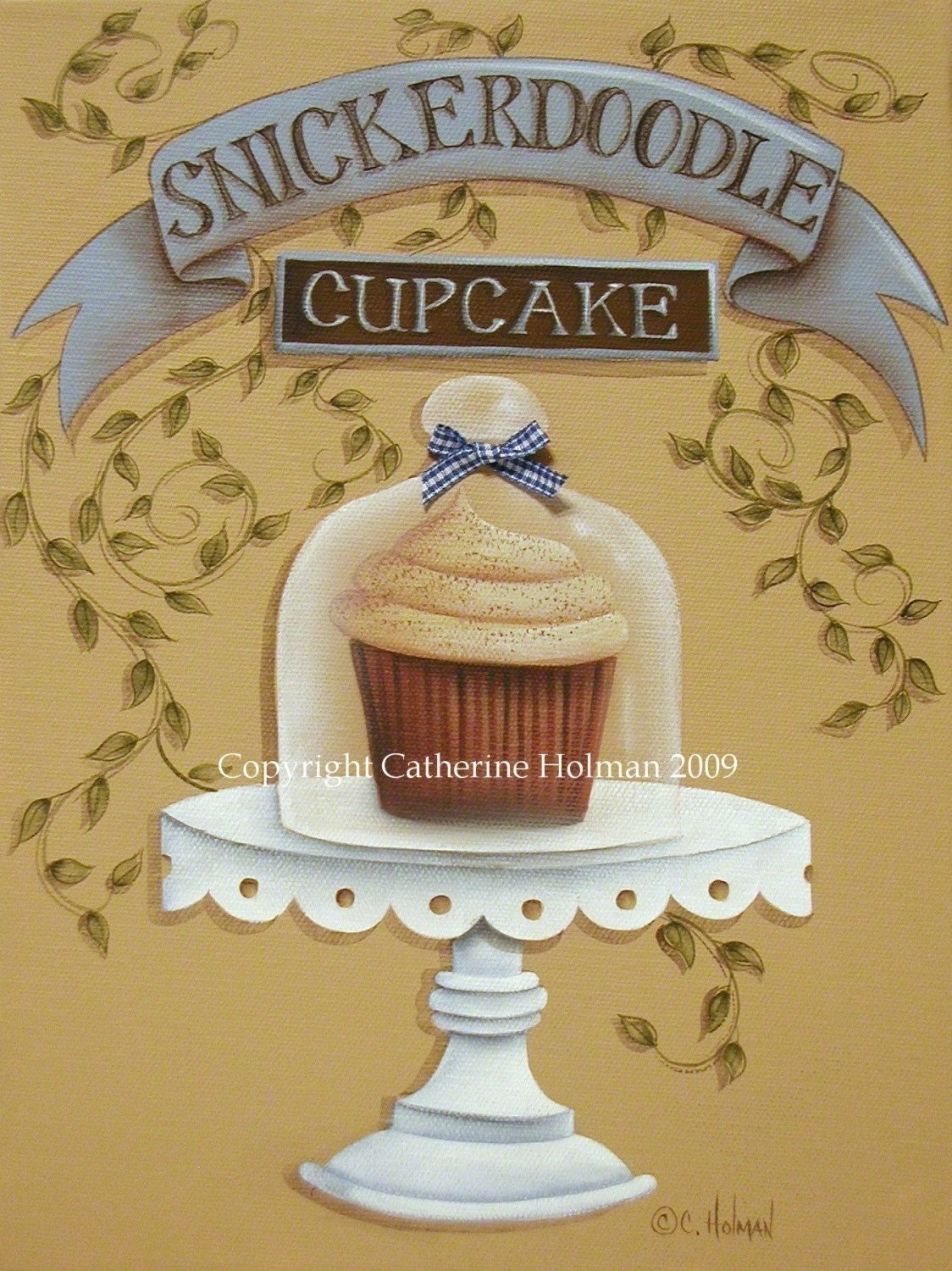 Cupcake Art Print Snickerdoodle by Catherine Holman