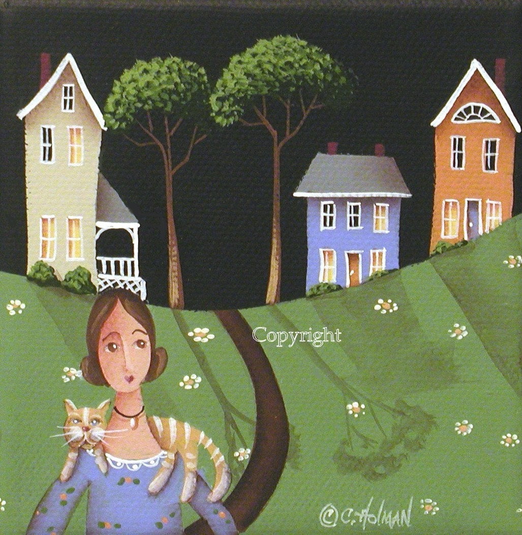 Folk Art Print Daisy Mae and Betty Lou