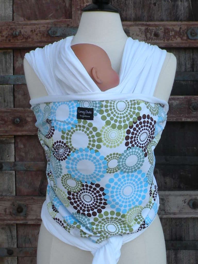 ORGANIC BAMBOO Baby Wrap Sling Carrier-Roundabout-One Size Fits All-Newborn to Toddler-DvD Included