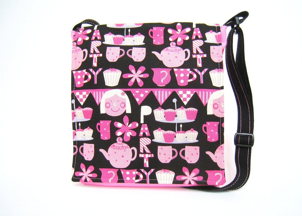 Large Messenger Bag Perfect for Tweens Tea Party SALE PRICE