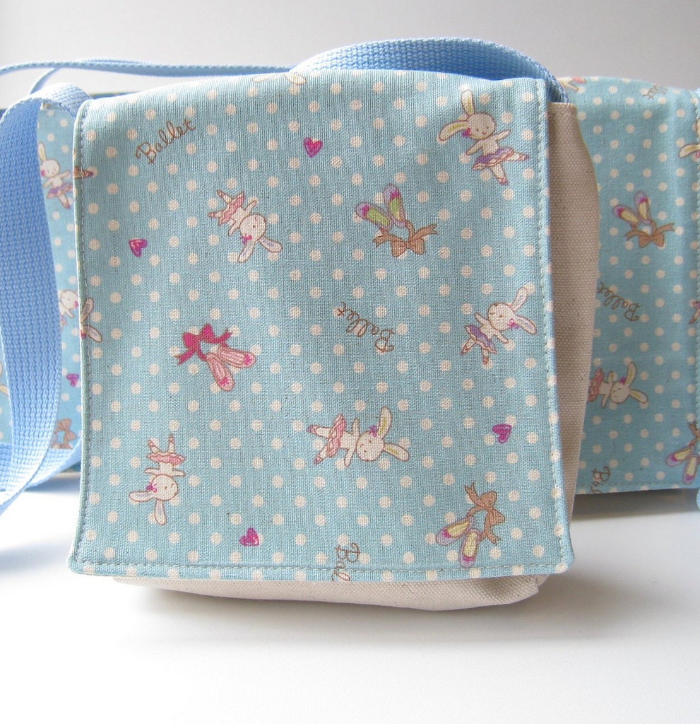 SALE Toddler Girls Messenger Bag - Blue Bunny Ballerina