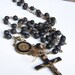 REDUCED Vintage Black Beaded Catholic Rosary