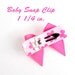 5 No-Slip Mini Ally Bow Strawberry Themed Snap Clip Set