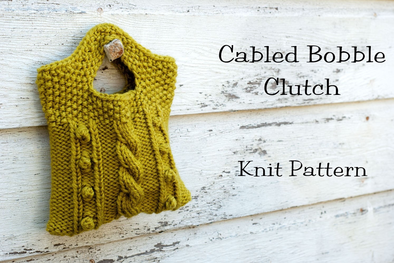 Cabled Bobble Clutch (Knit Version) PDF Pattern