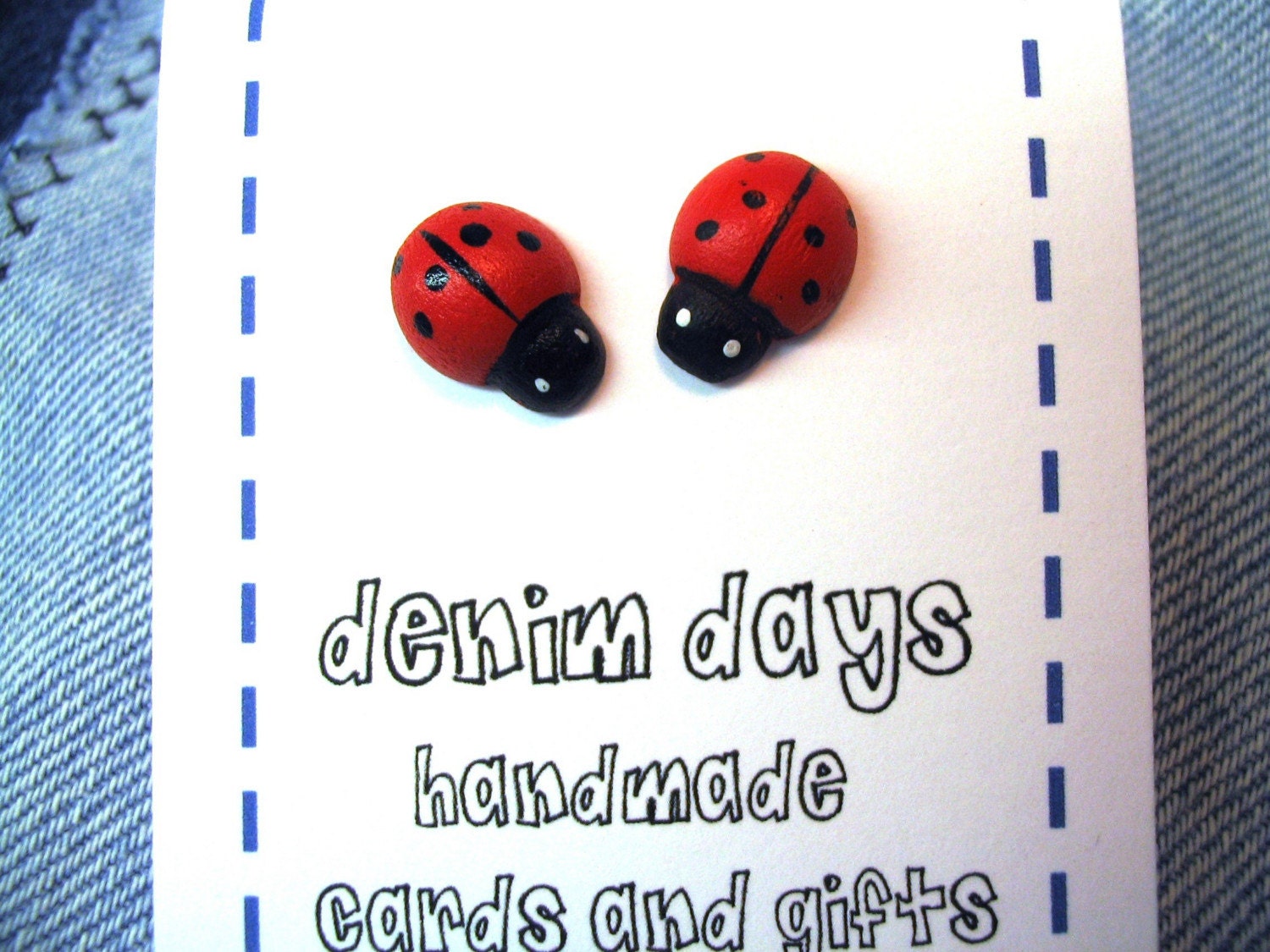 Lady Bug Earrings-surgical steel posts