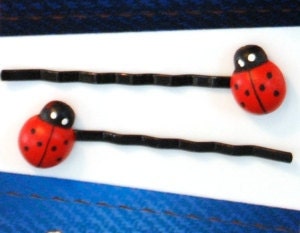 Ladybug Bobby Pins-set of 2