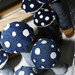 Denim Mushrooms-set of 3-100 percent recycled fabric