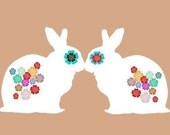 Kimono Kissing Bunnies