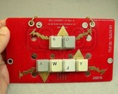 Recycled Geek RED CIRCUIT BOARD Message Board Go Away