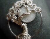 Dove Gray Moon Sterling Silver Tree Of Life Necklace