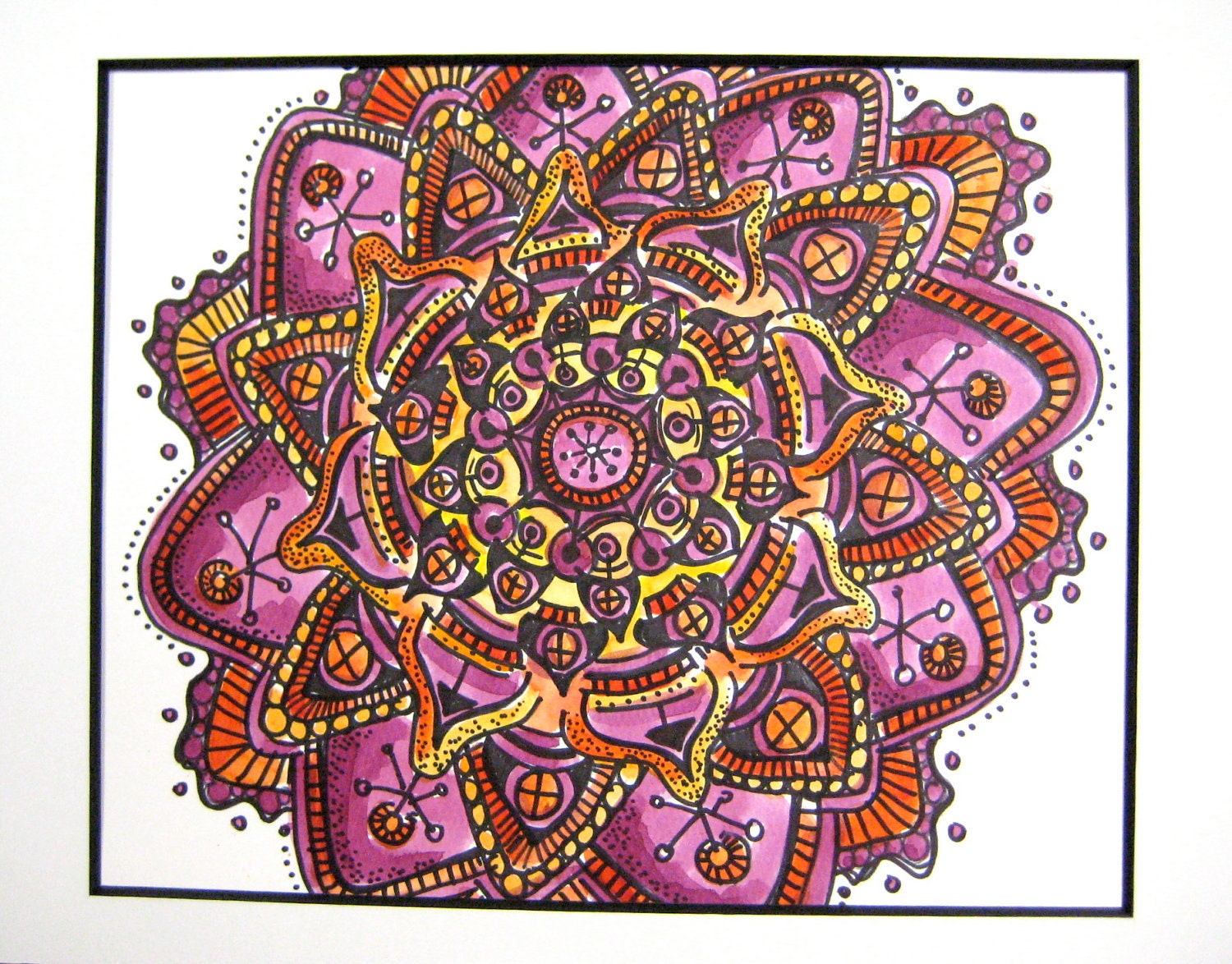 Mandala: Original Art Dance & Rejoice - Matted and ready to frame