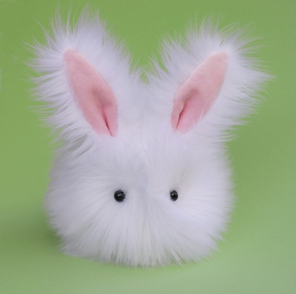 Cottonball the Stuffed Bunny Plushie Baby Size - Zygopsyche