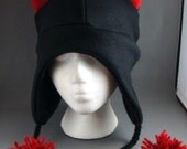 Black Cat Fleece Beanie Hat Cosplay Anime Skiing Snowboarding Gothic Rave Punk Winter Cute Aviator