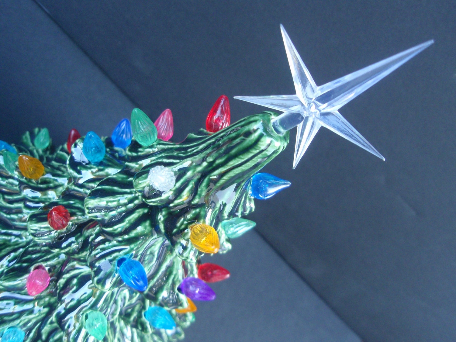 Vintage Style Lighted Christmas Tree - Small 8 inch