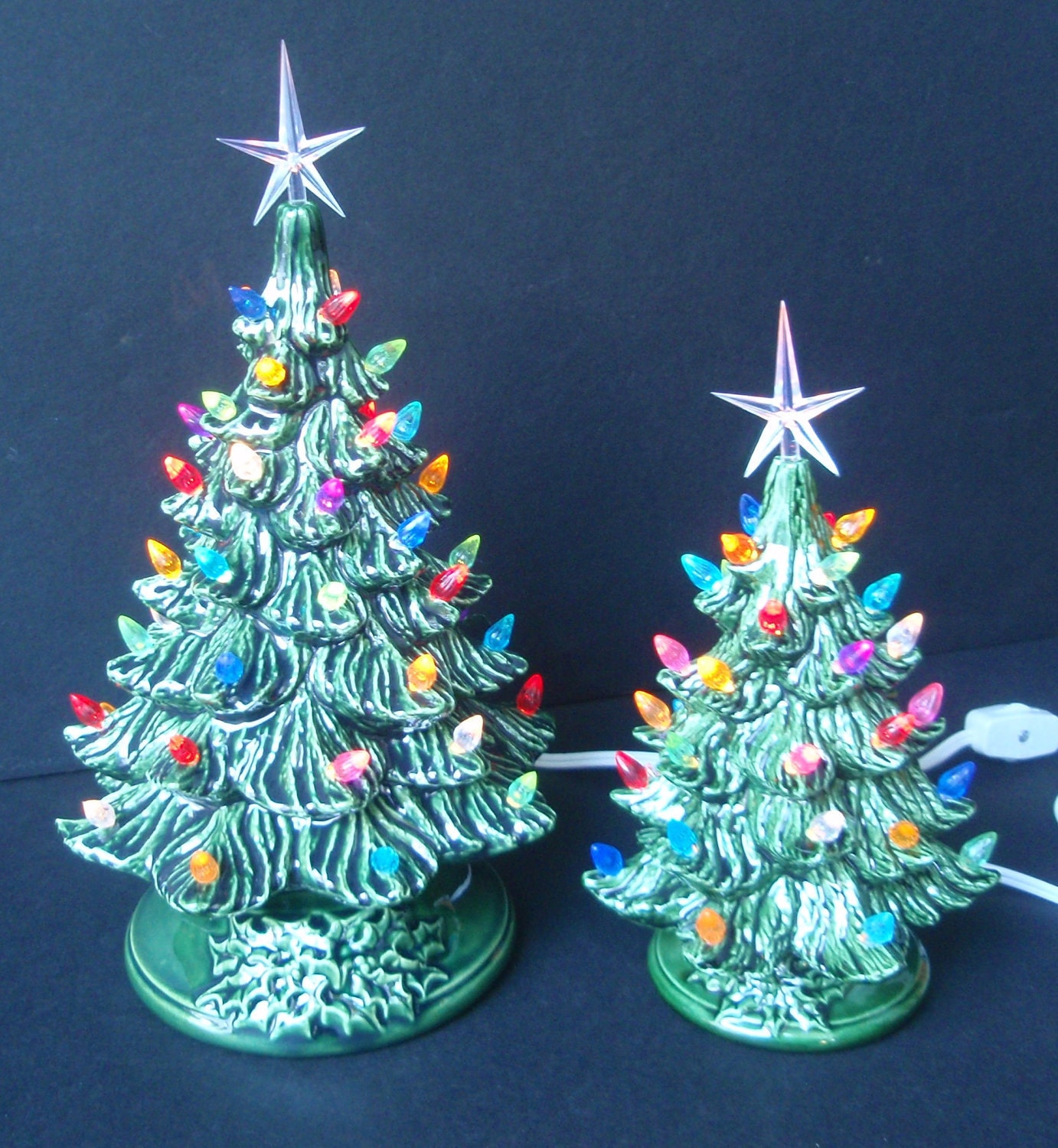 Vintage Style Lighted Christmas Tree - Small 8 inch