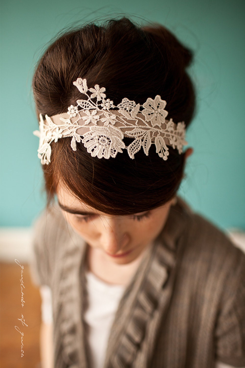 Delicate lattice headband in lace - garlands of grace Something special headband 2012